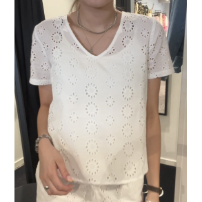 JACQUELINE de YONG JDYTALLIE V-NECK TOP WHITE