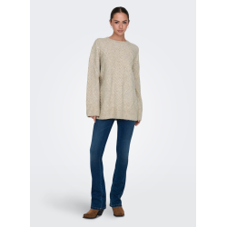 JACQUELINE de YONG JDYSILJA LONG PULLOVER SAND 