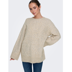 JACQUELINE de YONG JDYSILJA LONG PULLOVER SAND 
