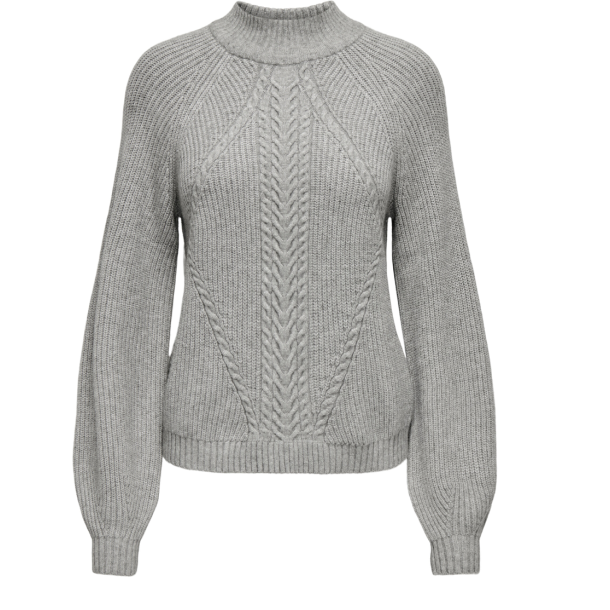 ONLY ONLKATIA HIGHNECK KNIT M.GREY 