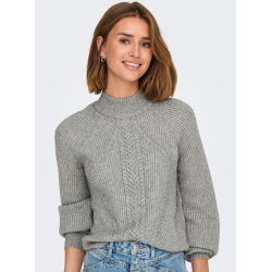 ONLY ONLKATIA HIGHNECK KNIT M.GREY 