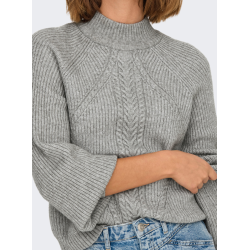 ONLY ONLKATIA HIGHNECK KNIT M.GREY 