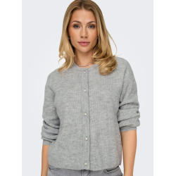 JACQUELINE de YONG JDYLUMI BUTTON CARDIGAN M.GREY 
