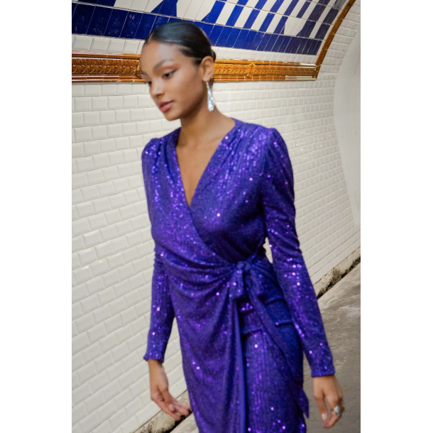 NEW YEAR PARIS WRAP DRESS PURPLE