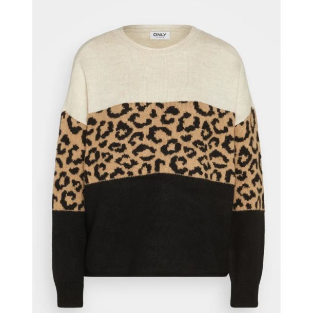 ONLY ONLJADE ANIMAL KNIT SAND/LEO