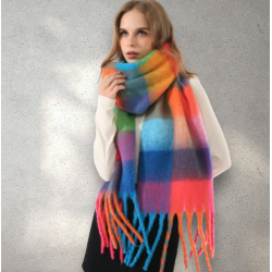 ANN SCARF CHECK PINK