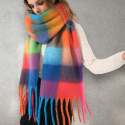 ANN SCARF CHECK PINK