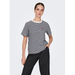 JACQUELINE de YONG JDYPISA PRINT TOP NAVY/WHITE