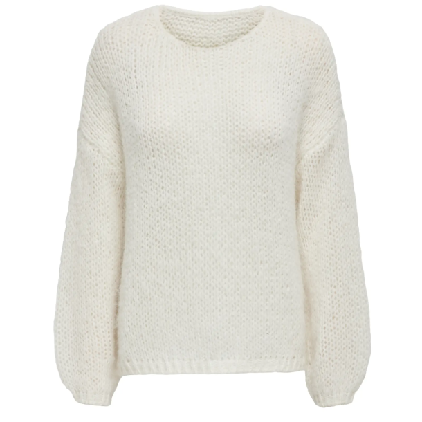 ONLY ONLNORDIC O-NECK KNIT WHITE