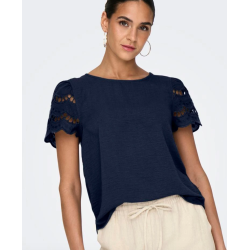 JACQUELINE de YONG JDYHANNAH LACE TOP NAVY