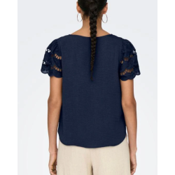JACQUELINE de YONG JDYHANNAH LACE TOP NAVY