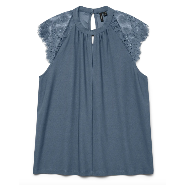VERO MODA VMMILLA LACE TOP CHINA BLUE