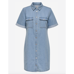 JACQUELINE de YONG JDYESMEE BUTTON DRESS L.BLUE