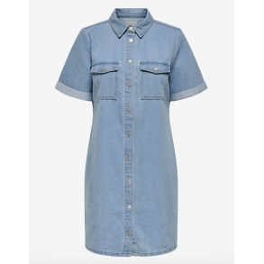 JACQUELINE de YONG JDYESMEE BUTTON DRESS L.BLUE