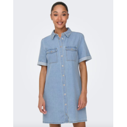 JACQUELINE de YONG JDYESMEE BUTTON DRESS L.BLUE