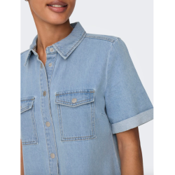 JACQUELINE de YONG JDYESMEE BUTTON DRESS L.BLUE