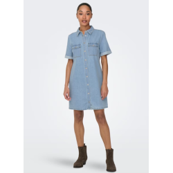 JACQUELINE de YONG JDYESMEE BUTTON DRESS L.BLUE
