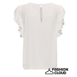 JACQUELINE de YONG JDYHARPER FRILL TOP WHITE
