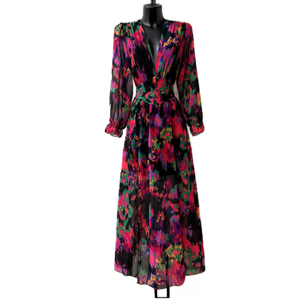 SOFIE DRESS MULTI-BLACK