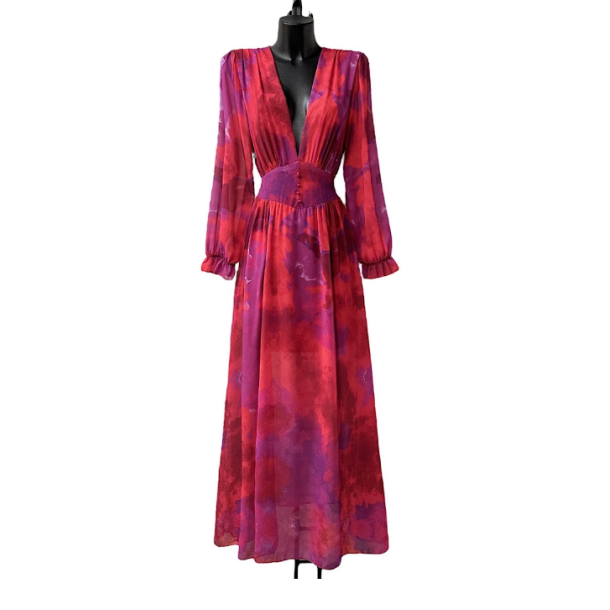 SOFIE DRESS RED-PURPLE