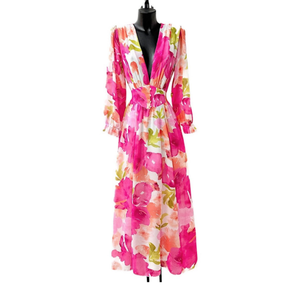 SOFIE DRESS PINK-GREEN