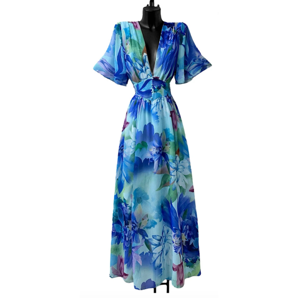 SOFIE DRESS, SHORT SLEEVE, ROYAL BLUE