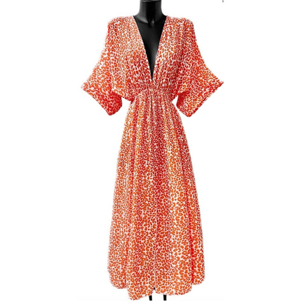 MARIA DRESS, BATSLEEVE ORANGE