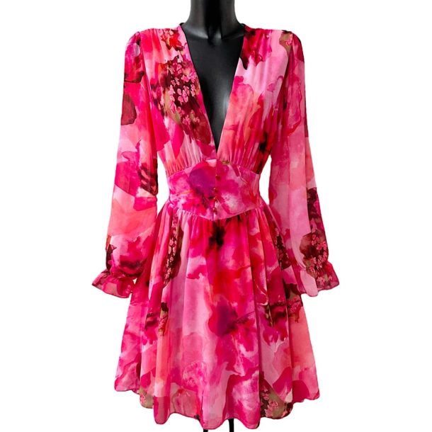 SOFIE MINI DRESS, PINK FLOWER