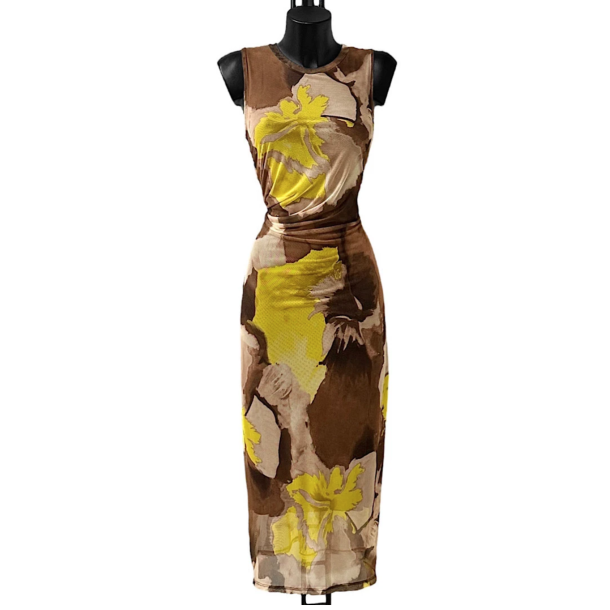 ELLE DRESS -ONE SIZE - STRECH BROWN