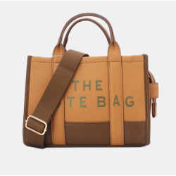 TOTE BAG - TWO TONE CAMEL/BROWN