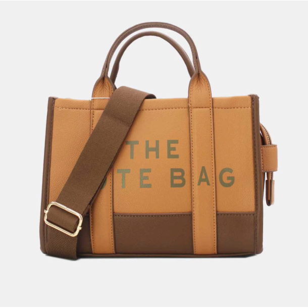 TOTE BAG - TWO TONE CAMEL/BROWN