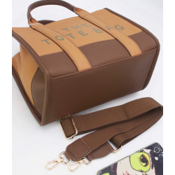 TOTE BAG - TWO TONE CAMEL/BROWN
