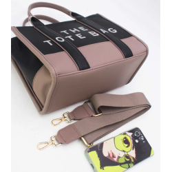 TOTE BAG - TWO TONE NOUGAT/BLACK