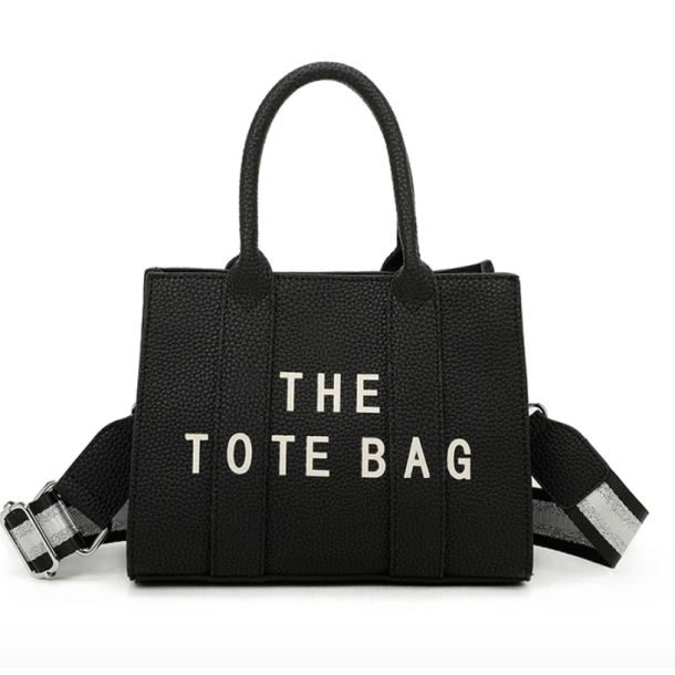 ELIN TOTE BAG SMALL BLACK - BRED STROP
