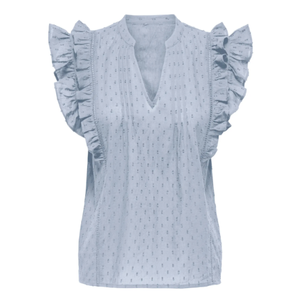 ONLY ONLRAINA V-NECK TOP LIGHT BLUE