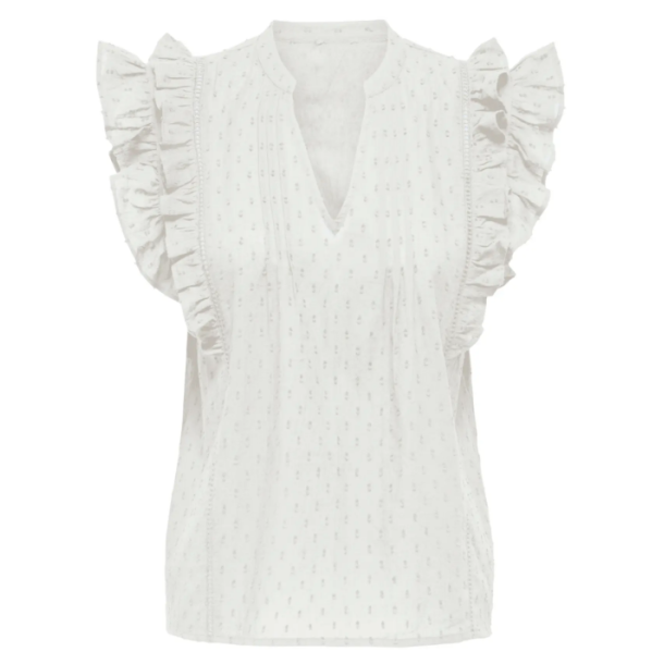 ONLY ONLRAINA V-NECK TOP WHITE