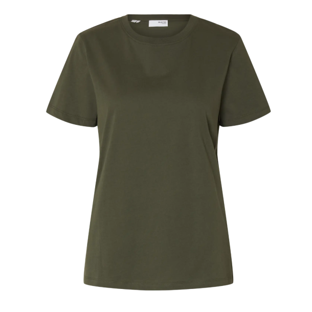 SELECTED FEMME SLFMYESSENTIAL O-NECK TEE DEEP DEPTHS