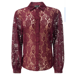 LIBERT ESSENTIEL LACY LACE SHIRT BORDEAUX