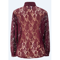 LIBERT ESSENTIEL LACY LACE SHIRT BORDEAUX
