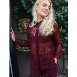 LIBERT ESSENTIEL LACY LACE SHIRT BORDEAUX