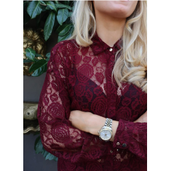 LIBERT ESSENTIEL LACY LACE SHIRT BORDEAUX
