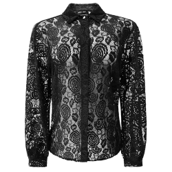 LIBERT ESSENTIEL LACY LACE SHIRT BLACK