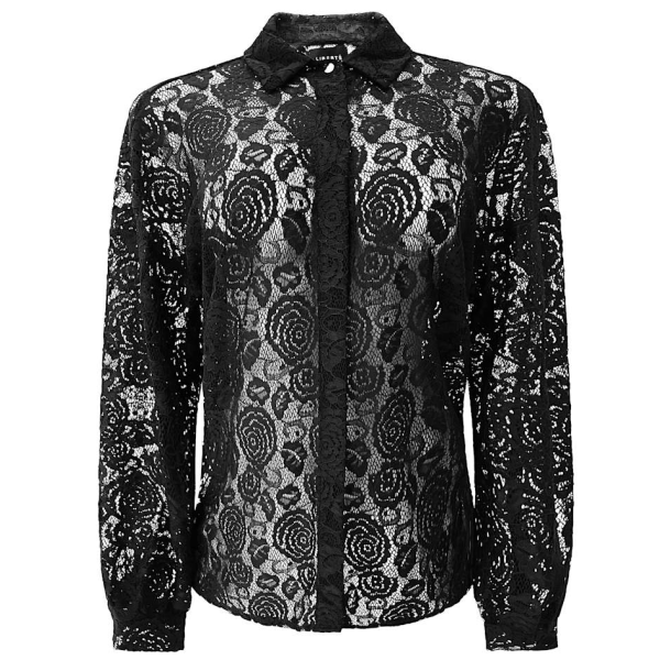 LIBERT ESSENTIEL LACY LACE SHIRT BLACK