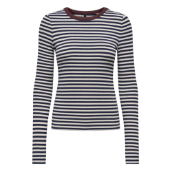 ONLY ONLELENE TOP STRIP NAVY