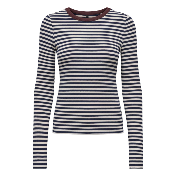 ONLY ONLELENE TOP STRIP NAVY