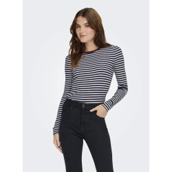 ONLY ONLELENE TOP STRIP NAVY