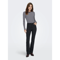 ONLY ONLELENE TOP STRIP NAVY