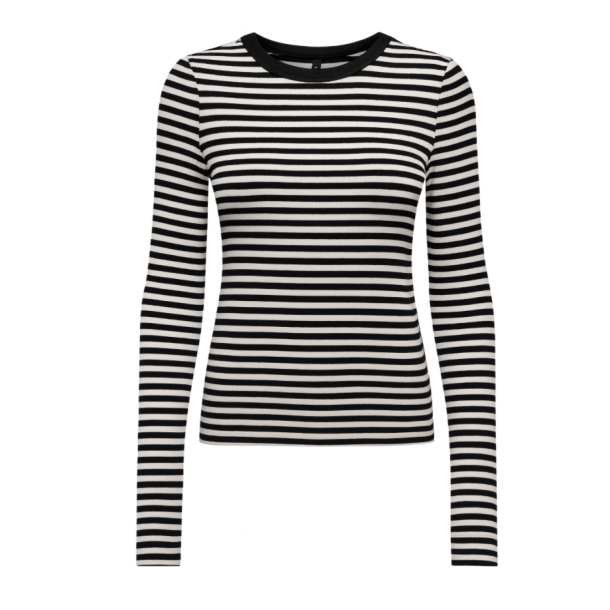 ONLY ONLELENE TOP STRIP BLACK