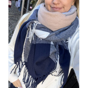 CONCEPT SARAH CHECK SCARF NAVY