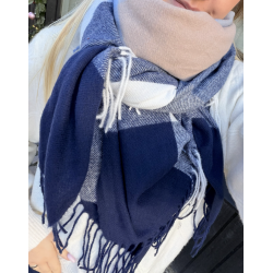 CONCEPT SARAH CHECK SCARF NAVY